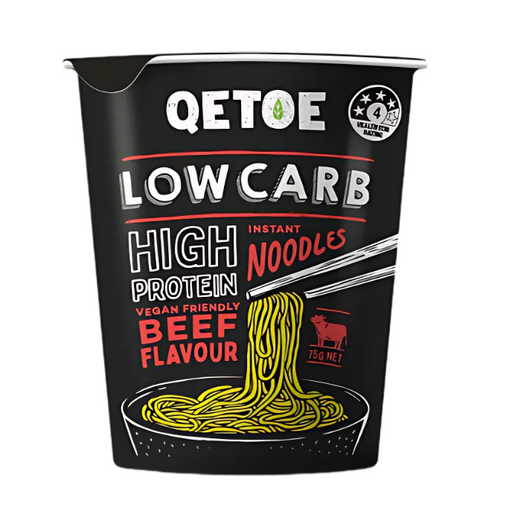 Qetoe Low Carb High Protein Instant Cup Noodle - Beef Flavour