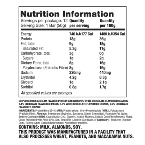 Quest Dipped Cookies & Cream Protein Bar – 50g