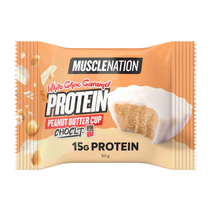 Muscle Nation Peanut Butter Cup Choclt White Choc Caramel 50g