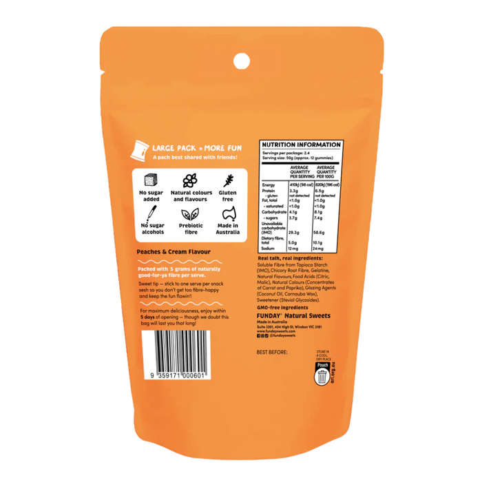 Funday Peaches & Cream lollies - 120g Bigger Pack
