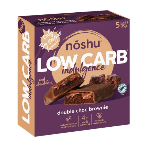 Noshu Low Carb Indulgence Double Choc Brownie Bars 5 bars - 150g