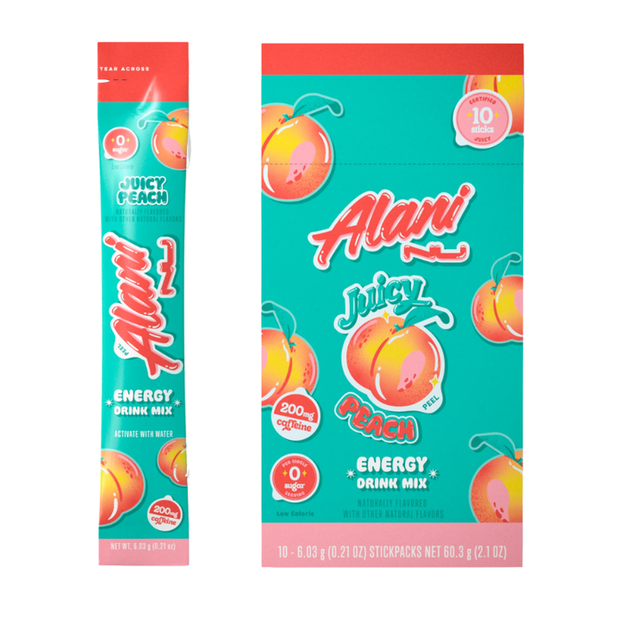 Alani Nu Energy - Juicy Peach Energy Sticks 10pk