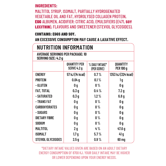 SUGARLESS CONFECTIONERY Collagen Strawberry & Blackberry Chews - 40g