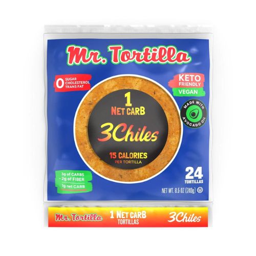 Mr Tortilla 1 Net Carb 3 Chillies Tortillas (24) - 240g