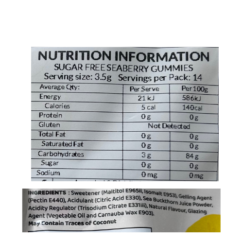 Corniche Sugar Free Gummies Seaberry & Pineapple - 50g