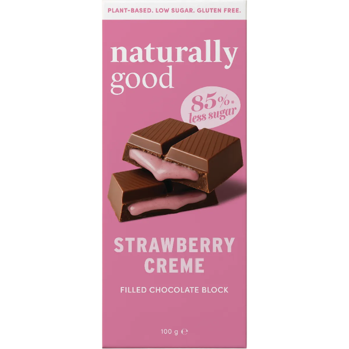 Naturally Good Filled Chocolate Block Strawberry Creme - 100g