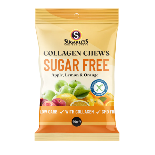 SUGARLESS CONFECTIONERY Collagen Apple, Lemon & Orange Chews - 40g