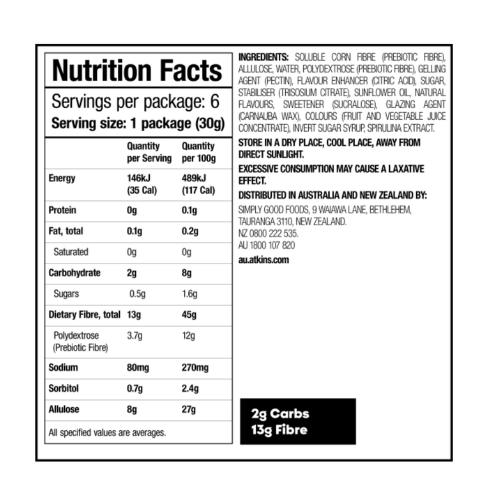 Atkins Endulge Gummy Bears - 6 packs (180g net)