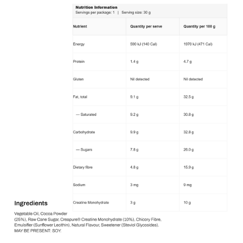 Noway Creatine Chocolate Bar - 30g
