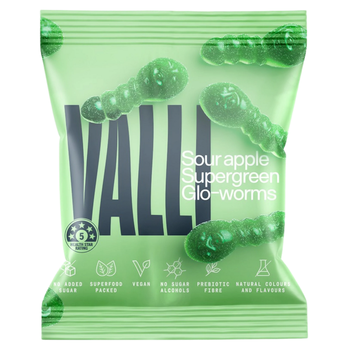 Bulk Valli Sour Apple Gummy Lollies - 50g x 12