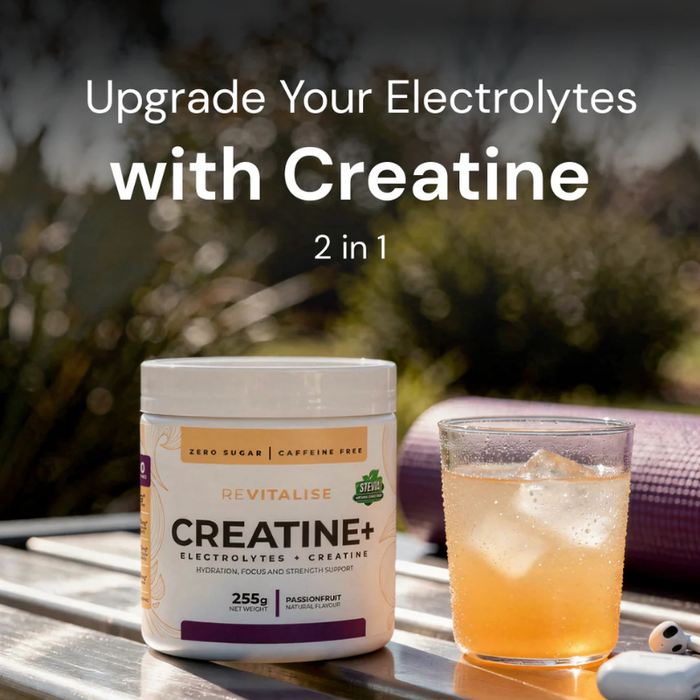 ReVitalise Creatine + Raspberry Flavoured Electrolyte + Creatine Drink Mix - 30 serves