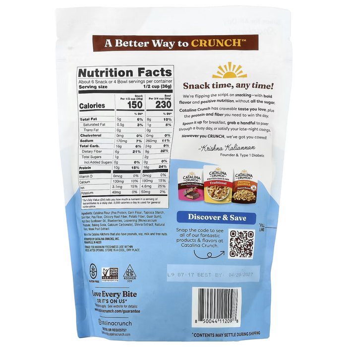 Catalina Crunch Keto Cereal - Blueberry Muffin Flavour 255g