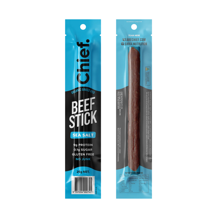 Chief Organic Beef Stick - Sea Salt - 25g