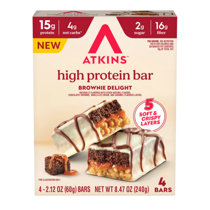 Atkins Brownie Delight Layered High Protein Bars