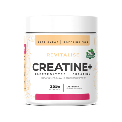 ReVitalise Creatine + Raspberry Flavoured Electrolyte + Creatine Drink Mix - 30 serves