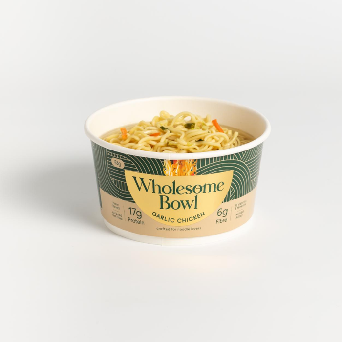 Wholesome Bowl Classic Garlic Chicken Protein Noodles in a bowl - 83g