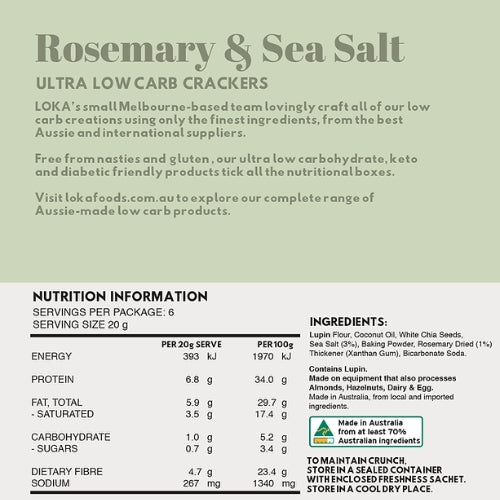 LOKA Rosemary & Sea Salt Crackers 120g