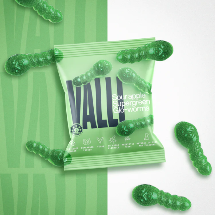 Bulk Valli Sour Apple Gummy Lollies - 50g x 12