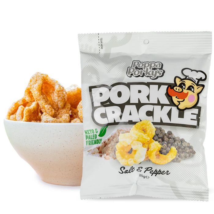 Poppa Porky's Pork Crackle - Salt & Pepper - 25g