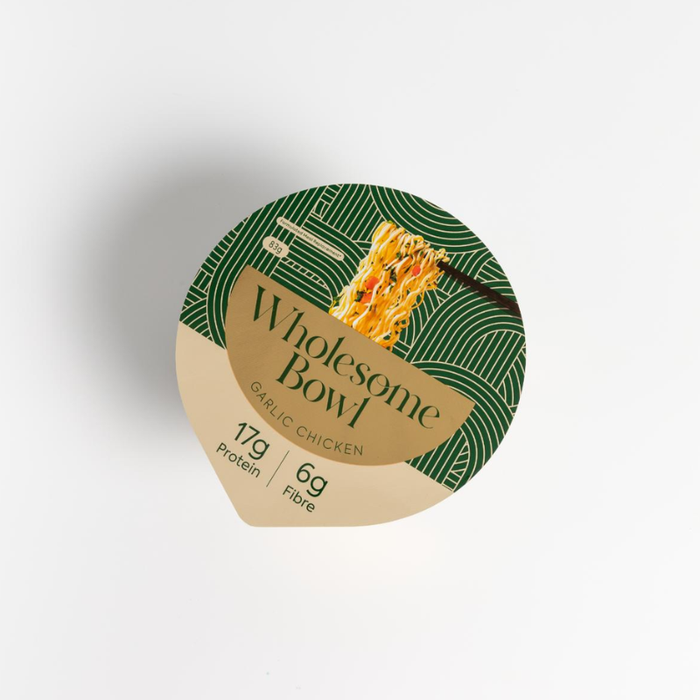 Wholesome Bowl Classic Garlic Chicken Protein Noodles in a bowl - 83g
