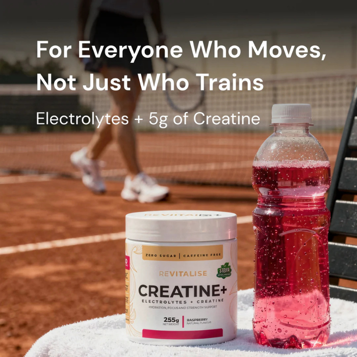 ReVitalise Creatine + Raspberry Flavoured Electrolyte + Creatine Drink Mix - 30 serves