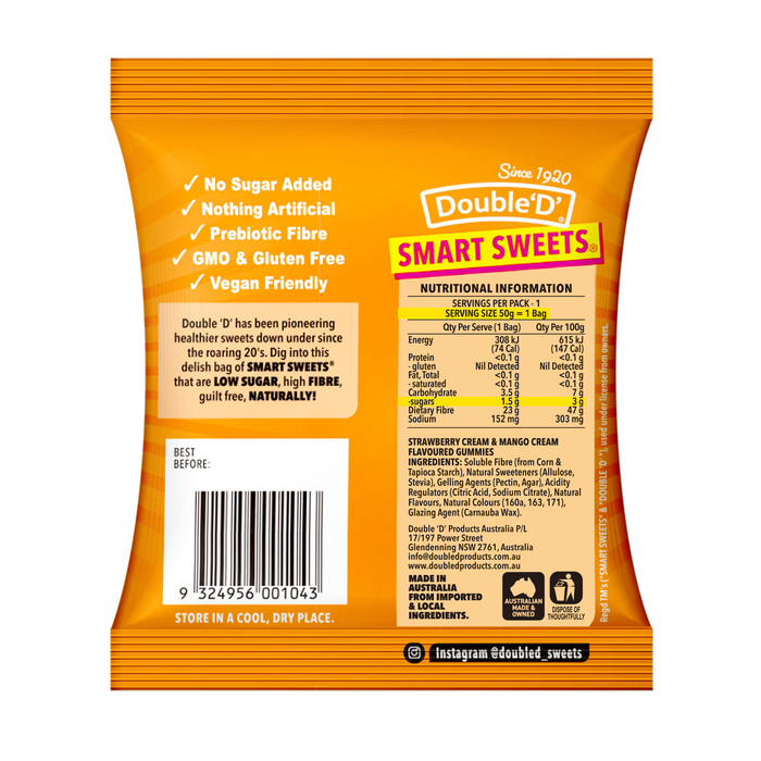 Double ‘D’: Smart Sweets™ Fruits & Cream Gummies 50gm