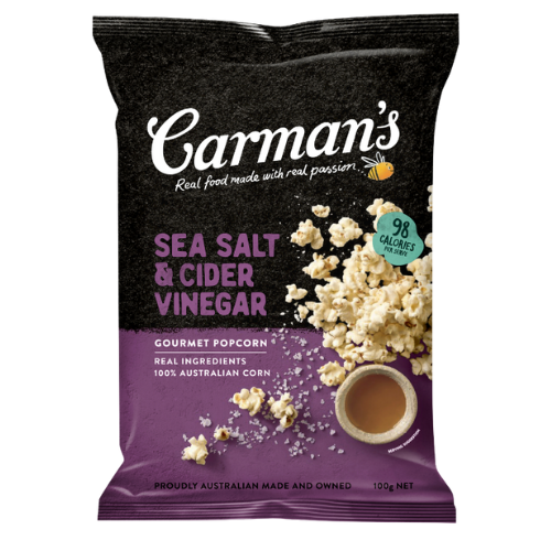 Carman's Gourmet Popcorn - Sea Salt & Cider Vinegar - 100g