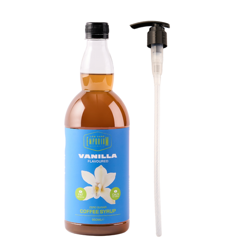 Low Carb Emporium Vanilla Flavoured Zero Sugar Syrup - 950mL Plus Free Pump valued at $10.95