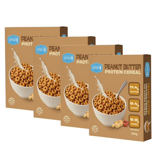 Bulk Pack Low Carb Emporium Protein Cereal - Peanut Butter Flavour - 250g x 4