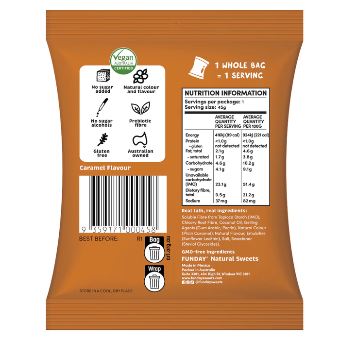 Bulk Funday Caramel Chews - 45g x 12