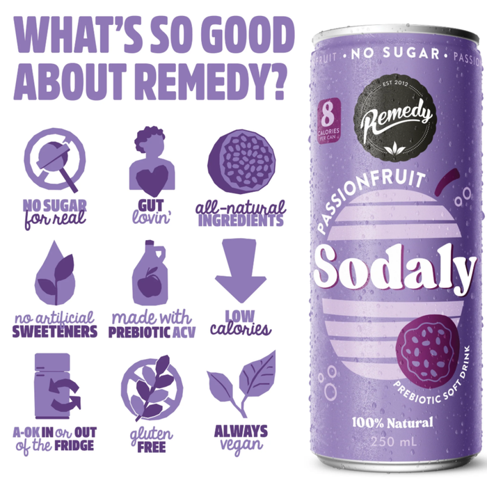 Remedy Sodaly Passionfruit 250mL