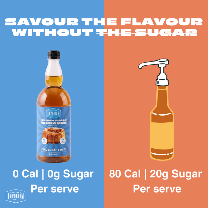 Low Carb Emporium Brown Sugar Cinnamon Flavoured Zero Sugar Syrup - 950mL