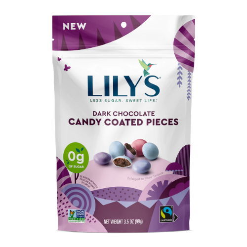 Lily's Sweets Candy Coated Dark Chocolate Pieces - 99g - Limit 1 per order