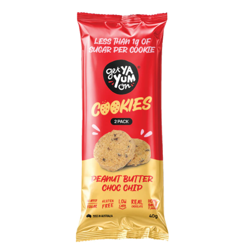 Get Ya Yum On Single Serve Peanut Butter Choc Chip Cookies (2) - 40g
