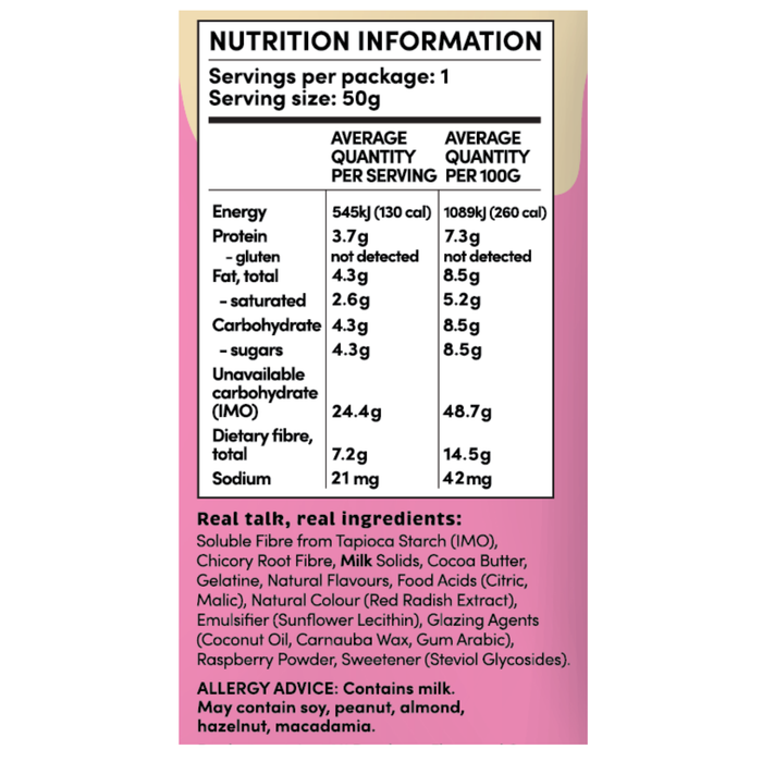 Bulk Funday White Chocolate Raspberry Bullets - 50g x 12