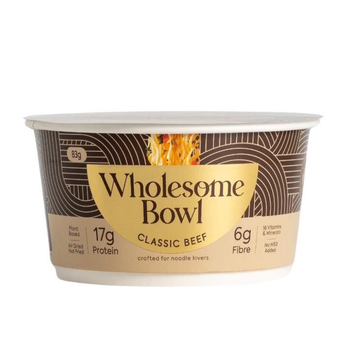 Wholesome Bowl Classic Beef Protein Noodles in a bowl - 83g
