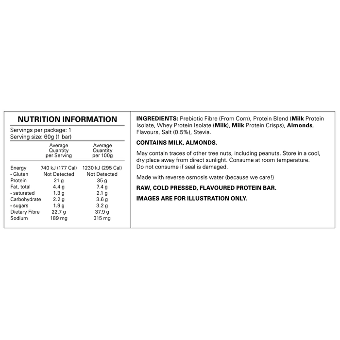 Gen-Tec Cold Pressed Pro 20 + Fibre Protein Bar - Salted Toffee 60g