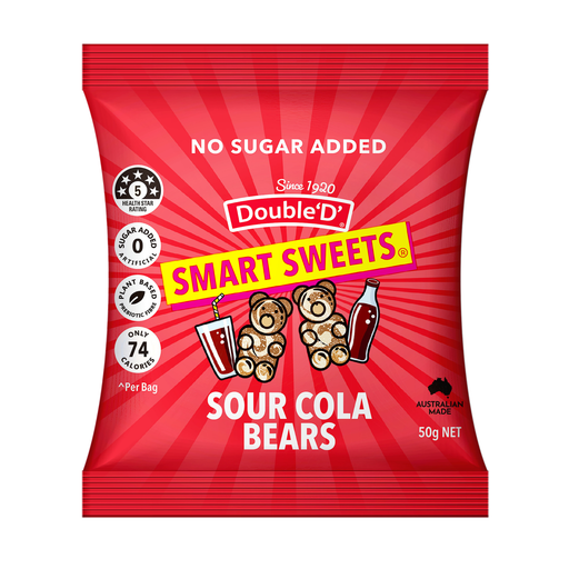 Double ‘D’: Smart Sweets™ Sour Cola Gummies 50gm