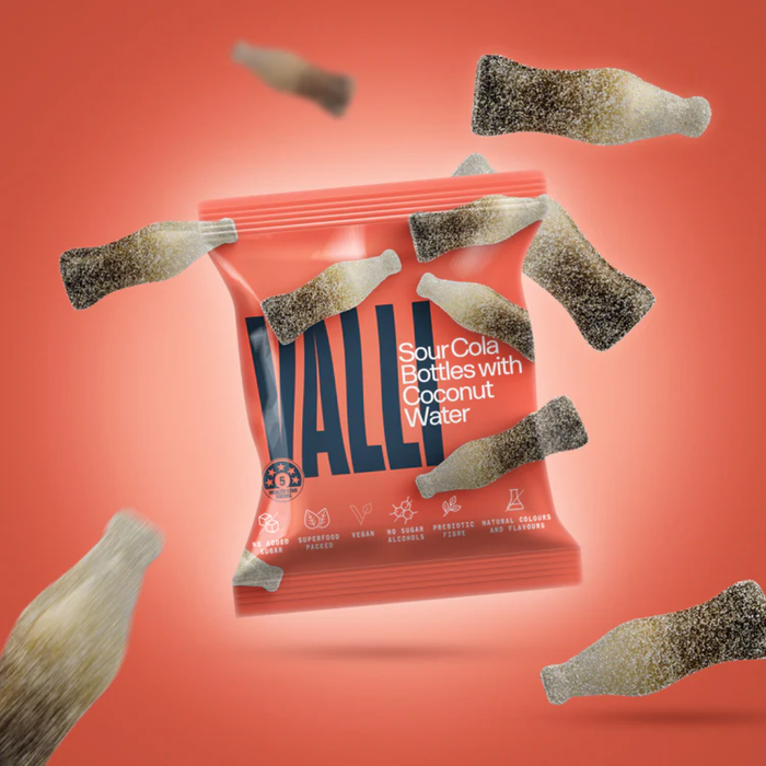 Bulk Valli Sour Cola Gummy Lollies - 50g x 12
