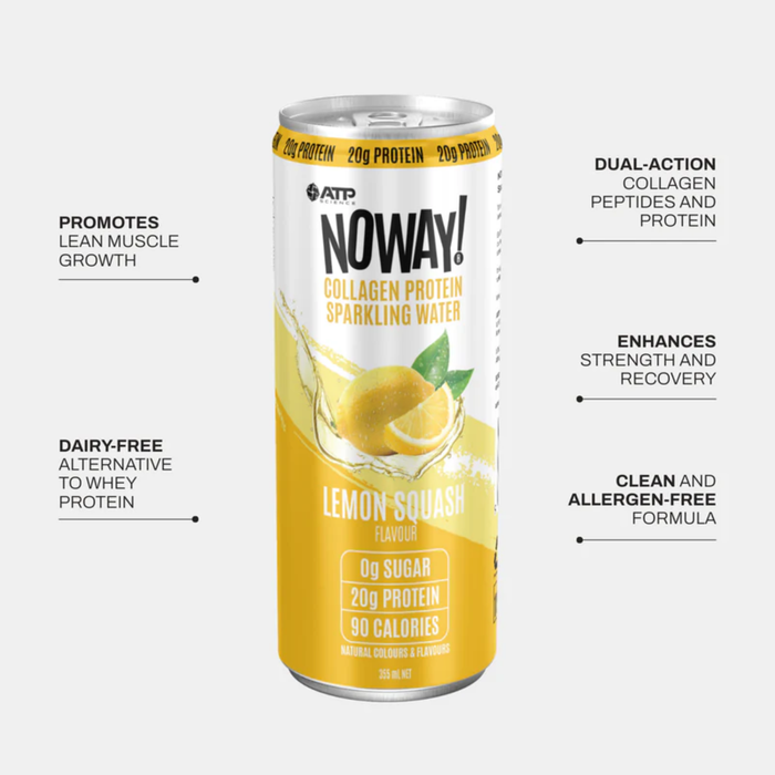 NOWAY Collagen Protein Sparkling Water - Lemon Squash (355ml)
