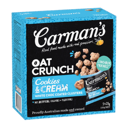 Carman's Oat Crunch - Cookies & Cream - 5 x 25g