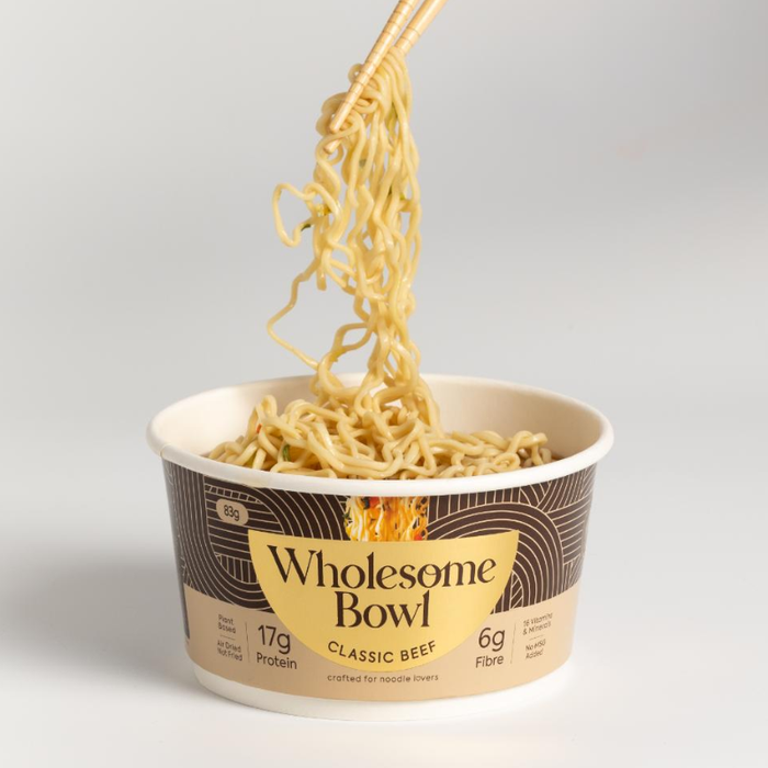 Wholesome Bowl Classic Beef Protein Noodles in a bowl - 83g