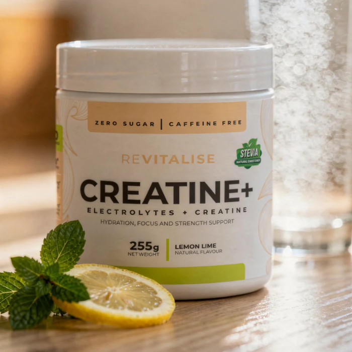 ReVitalise Creatine + Lemon Lime Flavoured Electrolyte + Creatine Drink Mix - 30 serves
