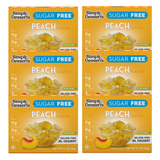 Bulk Simply Desserts Peach Jel Dessert - 20gm x 6 (case)