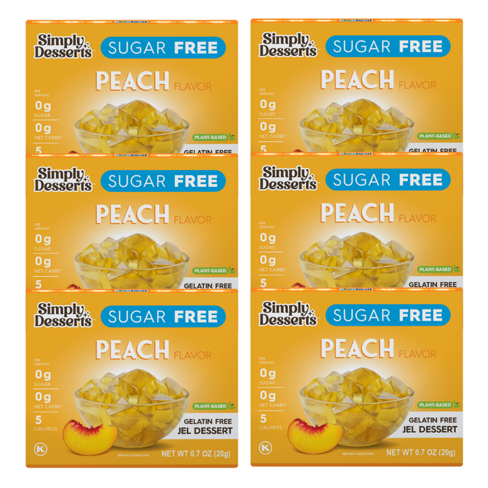 Bulk Simply Desserts Peach Jel Dessert - 20gm x 6 (case)