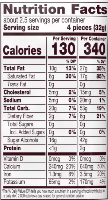 Hershey's Zero Sugar Chocolate - 85g - Limit 3 per order
