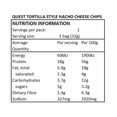 BULK QUEST Nacho Cheese Tortilla Style Protein Chip - 32gm x 8