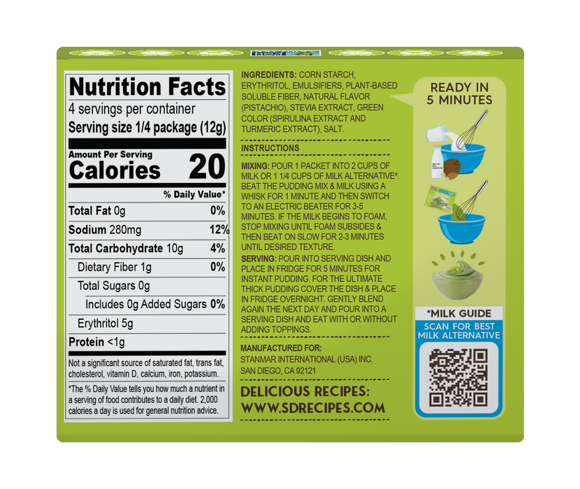 Bulk Simply Desserts Instant Pudding & Pie Filling - Pistachio 48gm x 6 (case)