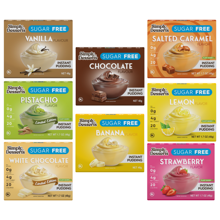 Bulk Simply Desserts Instant Pudding & Pie Filling - Sampler Pack x 8 flavours kit