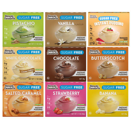 Bulk Simply Desserts Instant Pudding &amp; Pie Filling - Sampler Pack x 9 flavours